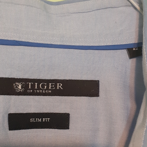 Tiger of Sweden MEN 16" BLUE BUTTON DOWN L/SLEEVE - Picture 6 of 7